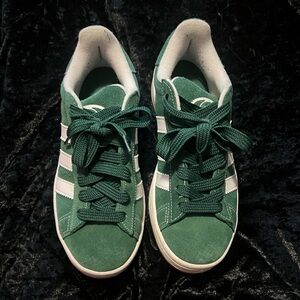 Adidas Green and White Shoes